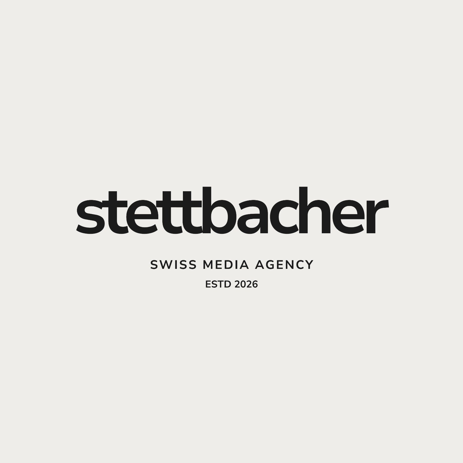 Logo stettbacher — Swiss Media Agency, gegründet 2026